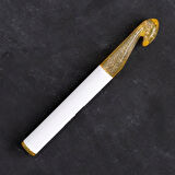 Leyloş Champagner 15mm 15cm Plastik Simli Yün Tığ -