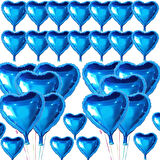 Metalize Mavi Kalp Folyo Balon