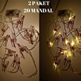 Leyloş Bakır Renkli Led Işıklı Fotoğraf Asma Işık Süsleme Mandalları