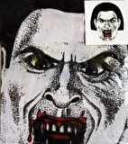 Yüze Yapışan Kafaya Tam Geçmelı Streç Kanlı Vampır Maske