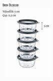12'li Set Sızdırmaz Hava Almaz Kapaklı Yuvarlak Erzak Saklama Kabı 6x500 ml 6x250 ml