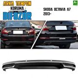 Skoda Octavia A7 Arka Tampon Difüzör Egzozlu OEM Stil 2013 Üzeri