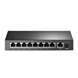 TP-LINK OMADA TL-SF1009P, 8 Port, MegaBit, Metal Kasa, 8 Port PoE, 65W, +1 Port Uplink, Yönetilemez, Masaüstü Switch