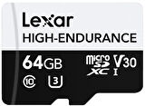 64GB LMSHGED064G-BCNNG MICROSD HIGH-ENDURANCE MİCROSDHC/MICROSDXC UHS-I CARDS UP TO 100MB/S READ 35MB/S WRITE C10 A1 V30 U3