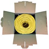 POWERGATE CAT6-BOX-YL, 23AWG, 0,57mm, UTP, CAT6 Kablo, 305m, Sarı
