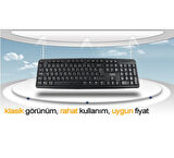  KM-3055 STANDART KLAVYE USB SİYAH