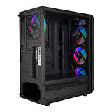 BUMPY PSU YOK 4x12CM RGB FAN ATX TEMPERED GLASS 2xUSB2.0/1xUSB3.0 SİYAH MID TOWER GAMİNG KASA