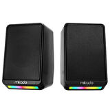 MD-178, 6W, 1+1, Masaüstü, RGB Aydınlatma, USB, Siyah Kasa, Speaker