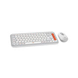 LOGITECH POP ICON COMBO, Beyaz-Turuncu, 920-013076, Kablosuz, Türkçe Q, Klavye Mouse Set