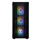 VENTO VG15FE Mid Tower, 750W 80+ Siyah, Temperli Cam, RGB, ATX GAMING KASA