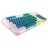 ACER eMachines, EAK100, Yeşil/Beyaz, USB Kablolu, RGB Backlight, RED Switch, Mekanik, Türkçe Q, 100 Tuşlu, Gaming Klavye
