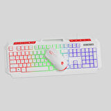 GameBooster KM-11W Knight Beyaz Klavye Mouse Set