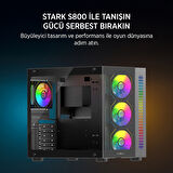  Stark S800 4xARGB Temperli Cam 650W 80+ Bronze ATX Siyah Gaming (Oyuncu) Kasa