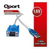  1.5 Metre USB 2.0 to Rs232 Çevirici Kablo (Q-RS2321.5)