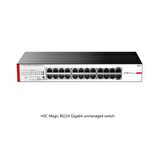 H3C Magic BS224, 24 Port, GigaBit, 2 Port GigaBit Uplink, Metal Kasa, Yönetilemez, Rack Mount Switch