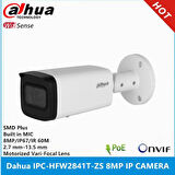 IPC-HFW2841T-ZAS-27135 8Mpix, 2,7-13,5mm  Motoriz Lens, H265+, 80Mt Gece Görüşü, Dahili Mikrofon, Starlight, IP67,  PoE Bullet IP Kamera