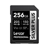 256GB LEXAR LSDSIPL256G-BNNNG PROFESSIONAL SILVER PLUS SDXC UHS-I CARDS UP TO 205MB/S READ 150MB/S WRITE C10 V30 U3