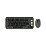 LOGITECH POP ICON COMBO, Siyah-Yeşil, 920-013075, Kablosuz, Türkçe Q, Klavye Mouse Set