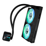 PRIME LC 240 ARGB SIVI SOĞUTUCU ÖZEL TASARLANMIŞ CPU TEMAS ALANI VE KANATÇIKLI KANALLARA SAHİP SONSUZ AYNA LENS SEÇENEKLERİ OLAN SU BLOĞU, ÖNCEDEN MONTE EDİLMİŞ ARGB FANLAR VE AURA AYDINLATMA