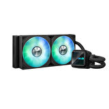PRIME LC 240 ARGB SIVI SOĞUTUCU ÖZEL TASARLANMIŞ CPU TEMAS ALANI VE KANATÇIKLI KANALLARA SAHİP SONSUZ AYNA LENS SEÇENEKLERİ OLAN SU BLOĞU, ÖNCEDEN MONTE EDİLMİŞ ARGB FANLAR VE AURA AYDINLATMA