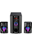 MD-95BT, 20W, 2+1, Masaüstü, FM/BT/SD/USB, RGB Aydınlatma, Siyah Kasa, Speaker