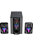 MD-95BT, 20W, 2+1, Masaüstü, FM/BT/SD/USB, RGB Aydınlatma, Siyah Kasa, Speaker