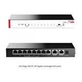 H3C Magic BS210T-HP, 10 Port, GigaBit, 8 Port PoE, 110W, +2 Port GigaBit Uplink, Metal Kasa, Yönetilemez, Masaüstü Switch