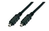 AK-420100-018-S Firewire 400 (IEEE 1394) Kablo, 4 pin erkek / 4 pin erkek, 1.80 metre, AWG: 28, IEEE 1394-2008, UL, siyah renk
