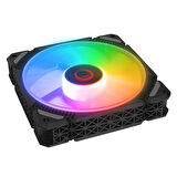 CROSS F20, 38CFM, 1200RPM, 12cm, Rainbow, 3P+4P Molex Soketli, Siyah Kasa Fanı