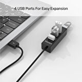 UNITEK TYPE-A TO 4 PORT USB2.0 HUB 80CM KABLO (Y-2140)