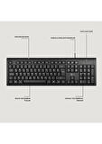  LECOO CM101 SİYAH KABLOLU MOUSE & KLAVYE SET