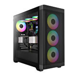 GAMDIAS ATHENA M3, FSP 1600W, Tempered Glass, Type-C, Mesh Ön Panel, ARGB, ATX, Professional GAMING KASA