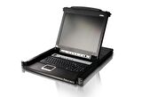 CL5716NT Sürgülü Kasaya Sahip, 19" Arkadan Aydınlatmalı LCD Ekran, Touchpad’i ve Türkçe Klavye'si Bulunan 16 Port PS/2-USB KVMP™ (Periferi/ Çevre Cihazlarla (USB) Bağlantı Kurabilir) Switch, İlave Konsol Girişli
