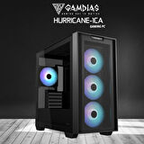 GAMDIAS HURRICANE-1CA, RYZEN 9 7900, 32Gb DDR5 Ram, 1Tb NVMe SSD, 8Gb GDDR6 RTX4060 Ekran Kartı, 750W Kasa, Free Dos GAMING PC