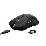 GAMDIAS HADES M3, RGB Aydınlatma, Kablosuz, Bluetooth ve Kablolu Bağlantı, 7 Tuşlu, Şarj Edilebilir, Type-C, Gaming Mouse, 10.000 DPI, Siyah