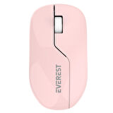 EVEREST SMW-973, Pembe, USB Nano 2,4G Kablosuz, 1200dpi, Optik, 4 Tuşlu, Mouse