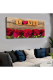 Love Saatli Kanvas Tablo