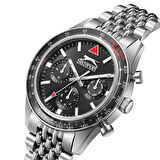 Slazenger SL.09.2417.2.01 Erkek Kol Saati | 43 mm Siyah Kronograf, Çelik Kasa ve Bilezik