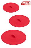 Silicolife 3 Boy Silikon Vantuz Kapak, Tencere Tava Kapağı Isı Koruyucu 3’lü Set (30cm, 25cm, 20cm)