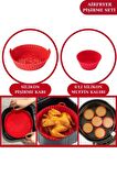 Onikiden Airfryer Silikon Pişirme Kabı ve 6’lı Kek Muffin Kalıbı Set- Tüm Hava Fritözleriyle Uyumlu