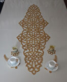 1 ADET RUNNER/125X40CM/IŞILTILI/GOLD SİMLİ/SİMLERİ KESİNLİKLE DÖKÜLMEZ