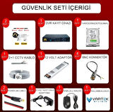 2 Kameralı Set 250 Gb Hdd Full Hd Gece Görüşlü Güvenlik Kamerası Sistemi-Sabit İp Gerektirmez-