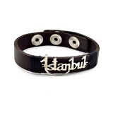 Solfera İSTANBUL YAZILI BİLEKLİK KAHVERENGİ B132