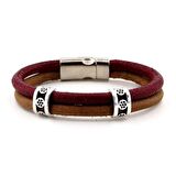 BORDO TABA ORJİNAL DERİ ERKEK BİLEKLİK BT110