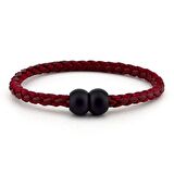 MIKNATISLI BORDO SİYAH DERİ ERKEK BİLEKLİK BT166