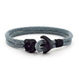 SİYAH METAL ÇAPA DÜMEN GRİ ERKEK BİLEKLİK BT261