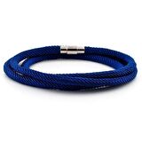 ÜÇ SIRA SARMA METAL MIKNATIS LACİVERT ERKEK BİLEKLİK BT347