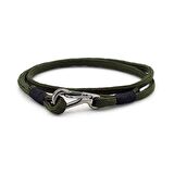 METAL KANCALI HAKİ YEŞİL SARMA PARACORD ERKEK BİLEKLİK BT415