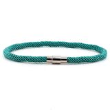 İNCE TURKUAZ ÖRGÜ İPLİ MANYETİK KLİPS ERKEK BİLEKLİK BT435