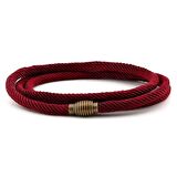 ÜÇ SIRA SARMA MANYETİK KLİPS BORDO RENK ERKEK BİLEKLİK BT466